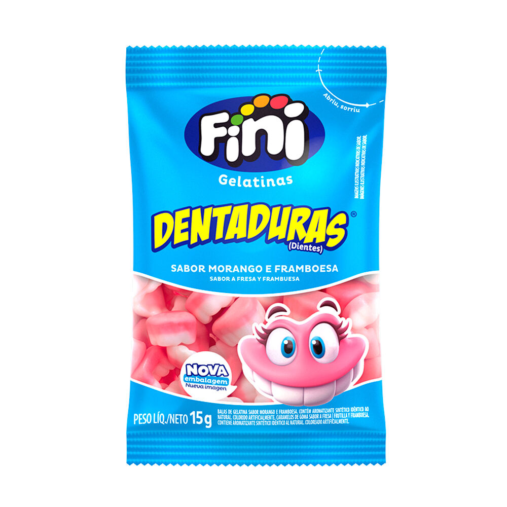 Bala Fini 12X15g Dentaduras Framboesa